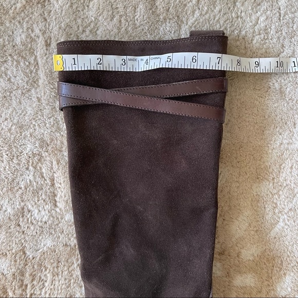 Frye Jane Strappy Tall Slouchy Boots In Dark Brown Suede Size 8 - Picture 13 of 13